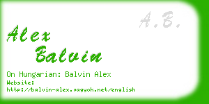 alex balvin business card